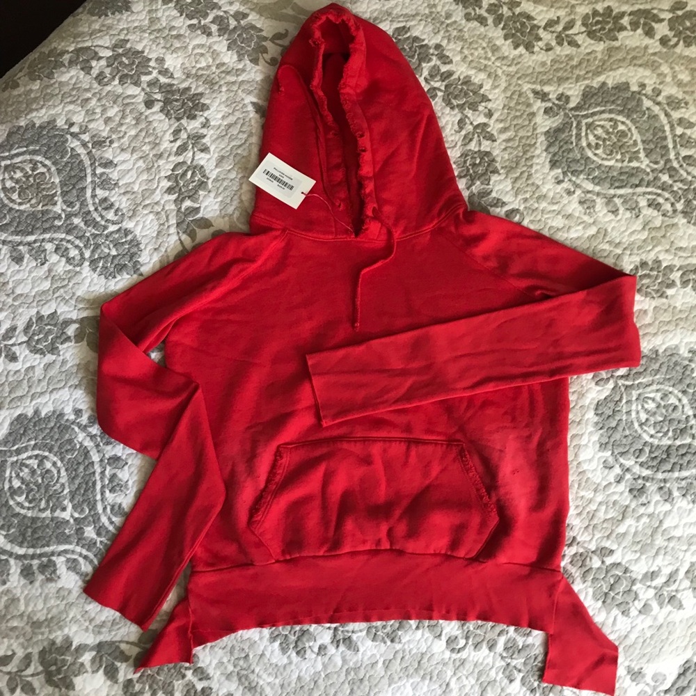 Frank & Eileen red cropped hoodie